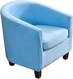 MOBTOR Samt-Schonbezug für Clubsessel, 2 Stück, Stretch-Stuhlbezug, elastischer Stuhlbezug, Sesselbezug, elastische Unterseite, maschinenwaschbar, für Wohnzimmer, Hellviolett, 2 Stück