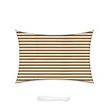Sekey Sonnensegel 2.44x3.66m, Sonnenschutz, Rechteckig HDPE-Kunststoff, Winddicht Wasserdurchlässig UV-beständig Atmungsaktiv Reißfest, für Balkon Garten, Braun-gelb gestreift