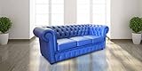 JVmoebel 3 Sitzer Blaue Kunstleder Leder Couchen Sofa Polster Couchen Sofas Garnitur Neu