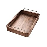 Tablett für Frühstück Hölzerne Tablett Rechteckige Tablett mit Griff dekorative Tablett Couchtisch Tablett Arbeitsplatte Tablett Küchentabelle Party Serving Tablett Tablett Serviertablett (Size : M)