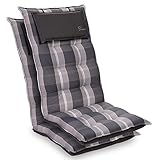 Homeoutfit24 Sylt Gartenstuhlauflagen Hochlehner, 2er Set, Made in Europe, Gartenstühle Sitzauflagen, Gartenstuhlauflagen, Sitzkissen, Polsterauflagen UV-Beständig, Sitzkissen, Hochlehner Auflagen