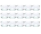 Teelichtgläser Windlicht Set | 8/12/24 teilig | Typ 025 | Rund Hochwertiges Glas | Glasdose Glasgefäß Tischdeko Teelichtgläser Hochzeitsdeko (24 Stück)