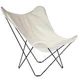 Cuero Design Sunshine Mariposa Sessel, Oyster/Schwarz, H: 92 cm x B: 87 cm x T: 86 cm