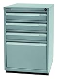 BISLEY Schubladenschrank | Bürocontainer aus Metall | Schreibtischcontainer Serie F | Aktencontainer | Standcontainer in 2 Farben (Silber)