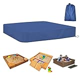 HAOMEEDUO Sandkastenabdeckungen Sandkasten Abdeckung Abdeckplane Wasserdicht 210D Oxford-Stoff Sandkastenplane Sandkasten Abdeckplane mit Kordelzug Aufbewahrungstasche für Sandkasten(125x125cm,Blau)