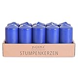 pajoma Stumpenkerzen 10 Stück, Blau | Ø 40 x 90 mm, Brenndauer: 9 Stunden