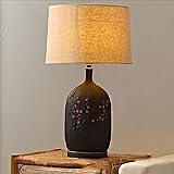 HYQHYX tischlampe grün Lila Sand-Keramik-Schlafzimmer-Nachttischlampe, Wohnzimmer-Dekolampe, Hotel-Villa-Dekoration(Color:a,Size:)