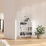 Youuihom Lagerschränke, Wohnzimmer Schrank, Anrichte mit offenem Fach, Geeignet für Wohnzimmer, Schlafzimmer, Küche oder Bad, Sideboard Weiß 57x35x70 cm Holzwerkstoff