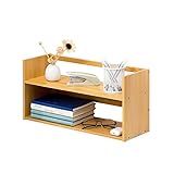 EVSER Bücherregal Bücherregal Lagergestell Desktop Kleiner Bücherregal-Dateimagazin-Rack CD Rack Regal Zwei-stöckiges kleines Bücherregal 9.84 Zoll hoch Bücherregale (Size : S50)