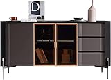 ACIYD Luxus Buffet Sideboard Barschrank mit Stauraum, Sideboard-Buffetschrank, moderner Küchenbuffet-Barschrank mit 1 Vitrine und 3 Schubladen