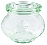 WECK Gläser Schmuckgläser #902 250 ml (12 Stück, inkl. Klammern + Gummis, Deckel ø 60 mm, Einmachgläser, Dessertgläser, Marmeladengläser) 58310