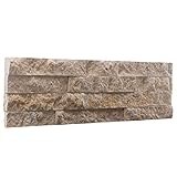 Dekorative Wandverkleidung Verblender aus Naturstein Travertin für innen und außen | 1er-Set 50x15 cm 0,075m²