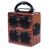 Holz-Bluetooth-Lautsprecher, tragbarer Retro-Lautsprecher, Holz-Lautsprecher, kleine Größe und großes Volumen, unterstützt Bluetooth/Karaoke-Reverb/Radio/TF-Karte/U-Disk/Audio, für Square Dance, sel