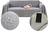 PEXXSUII Sofaüberwürfe Loveseat Abdeckung, Wasserabweisend, Rutschfest, Langlebig, Vollständig, Sofakissen, Stoff, Möbel, Couchschutz für Haustiere Haare Kinder Floppers Hund Katze Kratzer 380 x 180cm