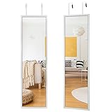 Amazon Brand - Eono Großer Spiegel 36x122cm 2 Stück Wandspiegel Ganzkörperspiegel mit weißem Rahmen für Wohnzimmer Badezimmer Flur und Ankleideraum