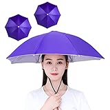 2 Stücke Regenschirmhut outdoor faltbaren sonnenschirm hut Angelschirm Kopfmontierter Regenschirm für Festival Outdoor Strand Angeln Gartenarbeit Outdoor Abenteuerzubehör 2 lila 80x69x41.5cm