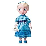 Disney Store Puppe ELSA aus der Animator Collection, Die Eiskönigin, 39 cm / 15', echt wirkendes Haar zum Kämmen, Outfit und Schuhe, mit Olaf als Plüschtier aus Satin, Sammelpuppe ab 3 Jahren