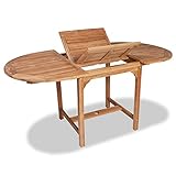 ZQQLVOO Ausziehbarer Gartentisch (110-160) x80x75 cm Massivholz Teak Garten Terrasse Esstisch Campingtisch Partytisch Geeignet für Balkone, Terrassen, Decks