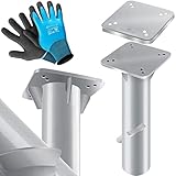 KESSER® - Metall Universal-Bodenplatte Sonnenschirmständer für Sonnenschirm - Ampelschirm - Kurbelschirm | Bodenanker, Inkl. Handschuhe