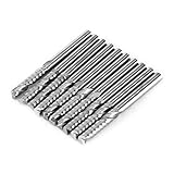 Akozon Schaftfräser 10 Stück Hartmetall Schaftfräser Einflöte Schaftfräser Fräsen Spiralschneider CNC Rotary Grat Fräser 3,175x22mm Ersatz Zubehör Access
