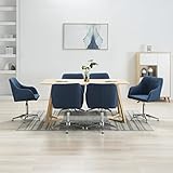 KTHLBRH Esszimmerstühle Drehbar 6 STK. Blau Stoff,küchenstühle,esstisch stühle,esszimmermöbel,stühle,Wohnzimmer stühle,Geeignet für Wohnzimmer, Küche, Schlafzimmer