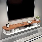 An der Wand montiertes TV-Regal, Unterhaltungszentrum, schwebender TV-Ständer aus Holz, Medienkonsolen-Aufbewahrungsschrank, Moderne hängende TV-Ständer-Komponente unter dem TV-Aufbewahrungs
