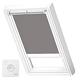 VELUX Original Solar-Verdunkelungsrollo Weiße Seitenschienen, M06, M35, Grau