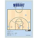 Morant Basketball-Poster für Basketball-Fans, Sportfans, Jungenzimmer, Herren-Bürodekoration, Grizzlies Poster, Ja Poster – berühmte Spiels-Kollektion – ungerahmt 30.5 cm X 40.6 cm