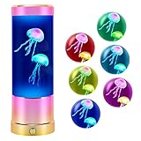 Quallen-Lampe, Quallen-Aquarium-Licht mit gold-pinkem Farbverlauf, 7 Farbwechsel-Lichter, Lava-Lampe, Gelee-Aquarium-Nachtlicht, Stimmungslampe, Geschenke, Erwachsene und Kinder