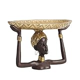 PAREKS Kreative Lady Statue Tablett, afrikanische Tischdekoration, Deko-Sammelfiguren, Harz for Zuhause, Desktop, Schlafzimmer, Büro, Hotel