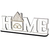 Deko Home Aufsteller Holz - Brezel - 28x12 cm Holzdeko zum hinstellen Buchstaben Schriftzug Wohnzimmer Tischdeko Dekoration Fensterbank