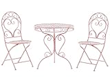 Beliani Garten Bistro Set Balkon Terasse 2er rosa Albinia