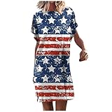 Topassion Abiballkleider Lang Schön Drucken Sommerkleider Damen Kleid Elegant Moderne Sommer Outfits Damen Strandkleider Atmungsaktiv Oktoberfest Damen Outfit MuslimischeKleider Damen Blue XXL