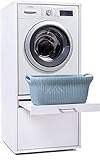 WASCHTURM • Waschmaschinenschrank mit Ausziehbrett & Schublade • HBT: 146 x 67 x 65,4 cm • TÜV-Zertifiziert • stabil