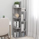 BULANED Bücherregal, Regal, Raumteiler Regal, Standregal, Bookshelf, Aktenregal, Betongrau 48x25,5x140 cm Spanplatte