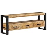 Tidyard TV-Schrank Fernsehtisch TV-Möbel Fernsehschrank TV-Ständer Stereoschrank TV-Regal TV-Tisch TV-Bänke & Lowboards Schrank für Wohnzimmer, 120x30x45 cm Massivholz Mango