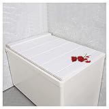 EYLINK Faltbare Badewannenabdeckung aus Polypropylen, Multifunktions-Badewannenabdeckung im japanischen Stil, staubdicht, Rollladendeckel, 1 cm Dicke Isolierplatte (Color : White, Size : 140cmx80cm