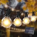 Solar Glühbirne, Litogo 9.3M G40 15+1 LED Lichterkette Außen Wasserdicht 4 Modi Solarlichterkette für Garten, Hochzeit, Balkon, Haus, Weihnachten Deko, LED Birnen E12 Warmweiß 2700K