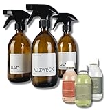 TWENTYLESS Starter-Set Allzweck/Bad/Glas Reiniger nachhaltig Konzentrat in Glasflaschen Badreiniger, Allzweckreiniger