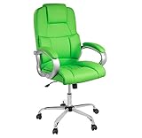 TPFLiving Bürostuhl Ergonomisch Schreibtischstuhl XXL Denver - Schwerlast Drehstuhl Chefsessel Modern aus Kunstleder mit abgebremsten Rollen - Belastbar bis 210kg - Grün