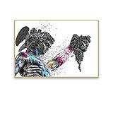 Graffiti Griechische Mythologie Gott Statue Kunst Leinwand Malerei Aquarell Skulptur Kreatives Poster und Wandbild Wohnzimmer Heimdekoration-60x90cm-Kein Rahmen