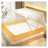 OKUOKA Zusammenklappbares Moskitonetz-Zelt, Unisex-Bettdecke für Erwachsene und Kinder, zur Verwendung im Heimzimmer und auf Reisen im Freien (Farbe: Gelb, Größe: 100 x 190)