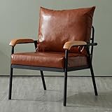 LEIYTFE Moderner Stuhl Wohnzimmersofa Stuhl Relaxstuhl Skandinavien Stuhl, Polstermöbel Sessel, Lesesessel Für Lounge Entspannen TV Schauen, Zimmer Stuhl (Color : Bruin)