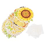 Angoily 1 Set Sonnenblumen-Fensterverkleidung Aus Papier Gelbes Zubehör Blumen-Wanddekoration Selbstklebender Wandaufkleber Sonnenblumen-Wanddekoration Pinnwand Buchstaben Zarte