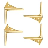 DAMANHST 4 Stück Metall Möbelfüße,Dreieck Tischbeine,DIY Ersatz Beine,für Schrank Sofa Stuhl Couchtisch TV-Schränke Schubladen Nachttisch Stützbein,Mit Schrauben,Gold (12cm/4.7in)