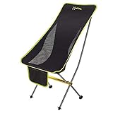 ATEPA Campingstuhl Chair Klappstuhl mit hoher Rückenlehne Kompakt Ultraleicht mit Tragetasche für Camping Wandern Strand Fischen Outdoor Max Hold bis 120 kg