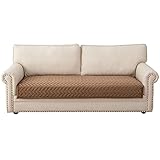 Eismodra Sofa Überzug,Sofabezug 3 Sitzer,Anti-Rutsch-Couch Überzug für L Form Sofaschoner Chaiselongue Ecksofa 2 Sitzer Schonbezüge Wohnzimmer Sessel Hunde Haustiere,Braun,90x160cm(nur 1 Stück)