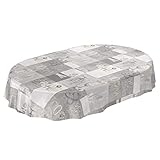 ANRO Wachstuchtischdecke Wachstuch Wachstischdecke Tischdecke abwaschbar Industry Modern Used Look Industrie Oval 140 x 180cm