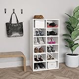 ZEYUAN Schuhregal, SchuhaSchuhregalblage, Shoe Rack, Schuh Regal, Schrank Für Schuhe, Shoe Shelf, Shoe Stand, Flurmöbel, Weiß 54×34×100 cm Spanplatte