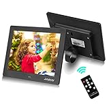 Andoer 8 Zoll Digitaler Fotorahmen Eletronic Bild Fotoalbum Unterstützung 2,4G Drahtlose Fernbedienung Uhr Musik Video mit Ständer Halterung Als Geschenk für Familie Freunde Ältere Menschen